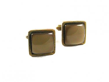 Vintage Brown & Brassy Cufflinks 10917