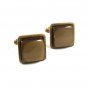 Vintage Brown & Brassy Cufflinks 10917