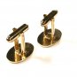 Gold Tone White Yellow Black Motor Car Cufflinks by DANTE 111315