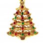 Vintage Goldtone & Rhinestones Christmas Tree Brooch By GERRY'S 6917
