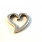 Vintage Sterling Silver Heart Pendant Signed Sol Kass