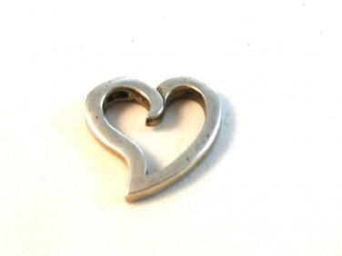 Vintage Sterling Silver Heart Pendant Signed Sol Kass