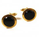 Gold Tone & Black Cufflinks Unbranded Pat. 2149132 12315