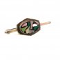 Sterling Silver Inlaid Green Black Mother of Pearl Tie Clasp By PRAE ?? 51916