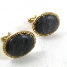 1970's Gold Tone & Gray Cufflinks 12617