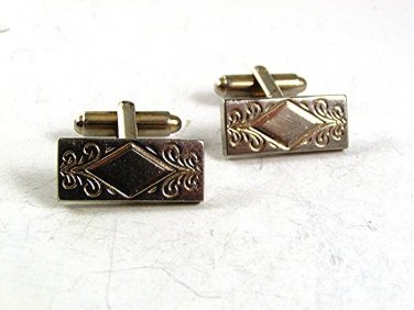 Vintage Small Goldtone Monogrammable Cufflinks 102817