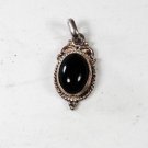 Small Sterling Silver & Black Onyx Pendant 7416