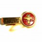Vintage Silvertone & Red TEMPCO Tie Clasp by Robbins Co 81115