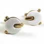 Vintage Goldtone & White Cufflinks 10417