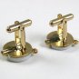 Vintage Goldtone & White Cufflinks 10417