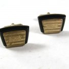Vintage Gold Tone & Black Monogrammable Cufflinks By ANSON 52116
