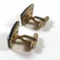 Vintage Gold Tone & Black Monogrammable Cufflinks By ANSON 52116
