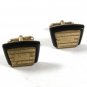 Vintage Gold Tone & Black Monogrammable Cufflinks By ANSON 52116