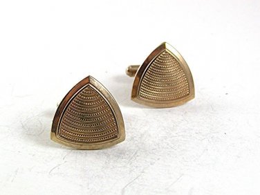 Vintage Goldtone Triangle Design Cufflinks 101017