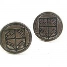 Vintage Silvertone Shield Cufflinks By SWANK 51917