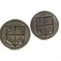 Vintage Silvertone Shield Cufflinks By SWANK 51917