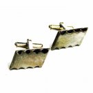 Vintage Silvertone & Black Cufflinks Unbranded 102915