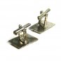 Vintage Silvertone & Black Cufflinks Unbranded 102915