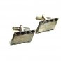 Vintage Silvertone & Black Cufflinks Unbranded 102915