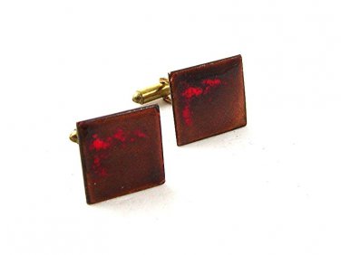 1950's - 60's Brass & Copper Enameled Mid Century Modern Cufflinks 92916
