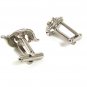 Vintage Silver Tone & Faux Pearl Dress Cufflinks 3917