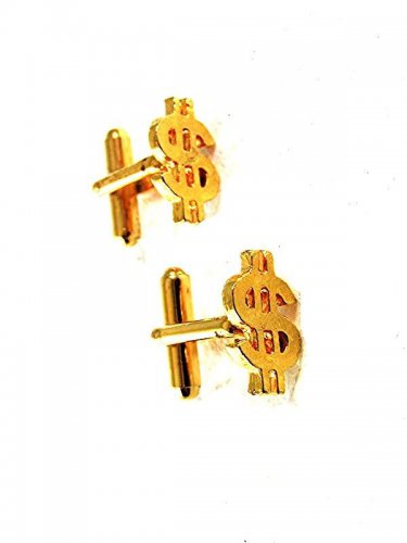 Goldtone $ Dollar Sign Cufflinks 81117
