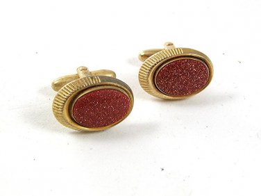 Vintage Gold Stone Goldtone Cufflinks By SPEIDEL USA 31417