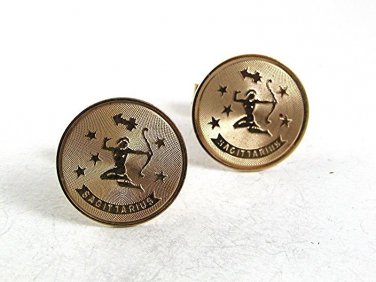Vintage Goldtone Sagittarius Sagitarius Cufflinks 101017
