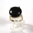 Sterling Silver & Black Ring Size 7 1/2 Unbranded 81715
