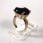 Sterling Silver & Black Ring Size 7 1/2 Unbranded 81715