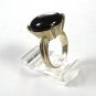 Sterling Silver & Black Ring Size 7 1/2 Unbranded 81715