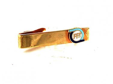 Vintage F.E.C. Railroad Railway Gold Tone Tie Clasp 2217