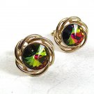 Vintage Goldtone Watermelon Green Cufflinks By DANTE 101017