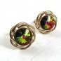 Vintage Goldtone Watermelon Green Cufflinks By DANTE 101017
