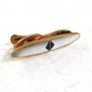 Vintage Goldtone Mother of Pearl Black Tie Clasp Marked GERMANY 72117
