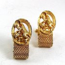 Vintage 1970's Goldtone RAM ZODIAC Wrap Around Cufflinks 101817