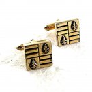 Vintage Goldtone Fleur De Lis Cufflinks By SWANK 8917