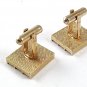 Classy 1960's-70's Goldtone & Amber Glass Cufflinks 5917
