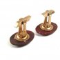 Vintage Brass Brown Cufflinks 101217