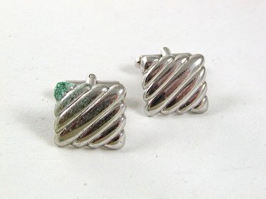 Vintage Silvertone Dress Cufflinks 5317