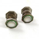 Art Deco Silvertone Green Mother of Pearl Cufflinks By SNAP LINK 4517
