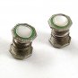 Art Deco Silvertone Green Mother of Pearl Cufflinks By SNAP LINK 4517