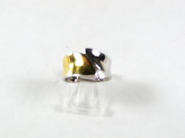 Sterling Silver & Gold Tone Fashion Ring Sz 7 By MR 53116