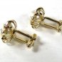 1970's - 80's Gold Tone Faux Pearl Cufflinks 81016