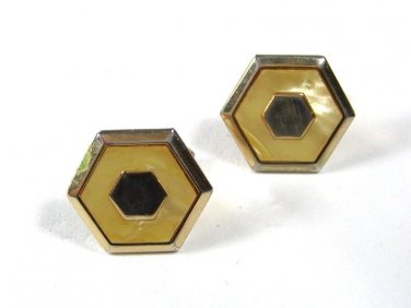 Vintage 1950's Goldtone & Lucite Cufflinks by SWANK 10115