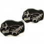 1970's Silver Tone Black Roman Warrior & Chariot Cufflinks By SWANK 51616