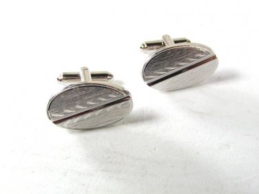 Vintage Silver Tone Cufflinks By SHIELDS 81316