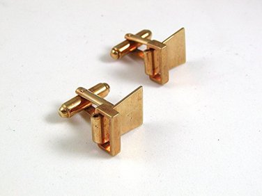 Vintage Odd Goldtone Cufflinks By FLEX LET QUALITY 5917