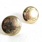Vintage Goldtone Round Initials Cufflinks 81817