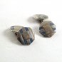 Vintage Deco Silvertone Blue Cufflinks By SWANK LINKS 81217